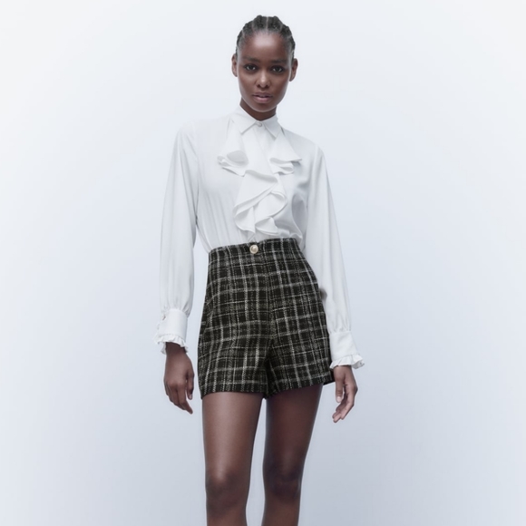 Zara textured weave plaid shorts - Picture 3 of 10